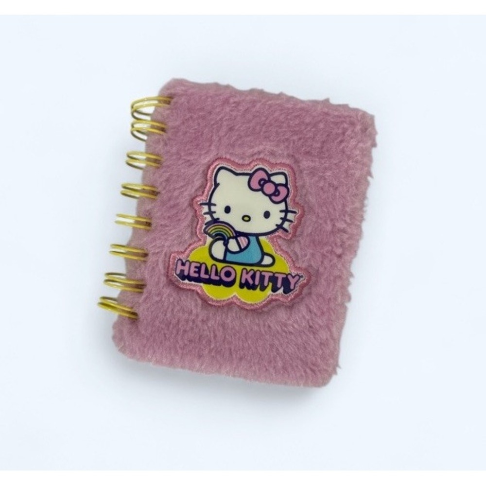 Sanrio Hello Kitty Pink Fuzzy Mini Journal Notebook 4 x 4.5